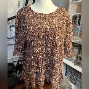 NWOT- Express tortoise print top XL